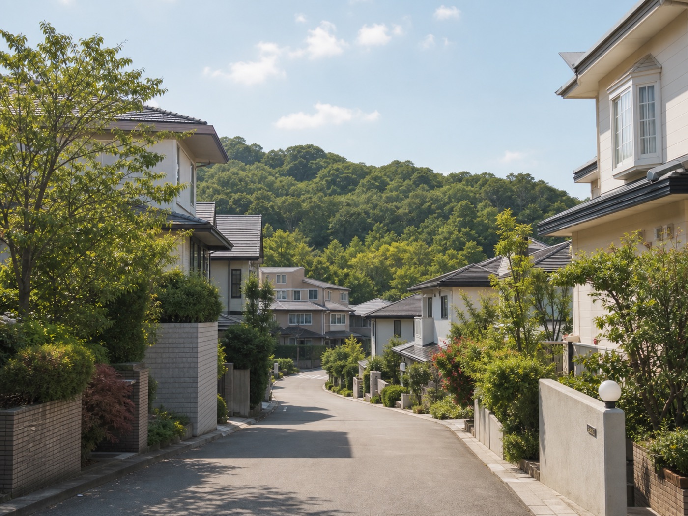 緑のある郊外の住まい